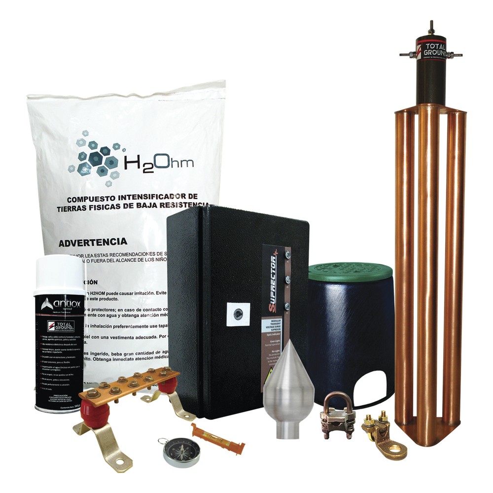 Kit con Punta Pararrayos de Aluminio y Supresor | LECOSYS