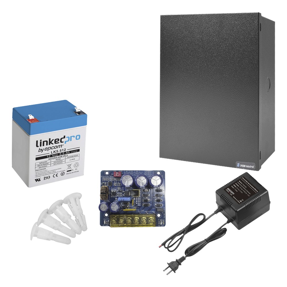 Kit con fuente PLB3 con salida de 12 Vcc a 4 | LECOSYS