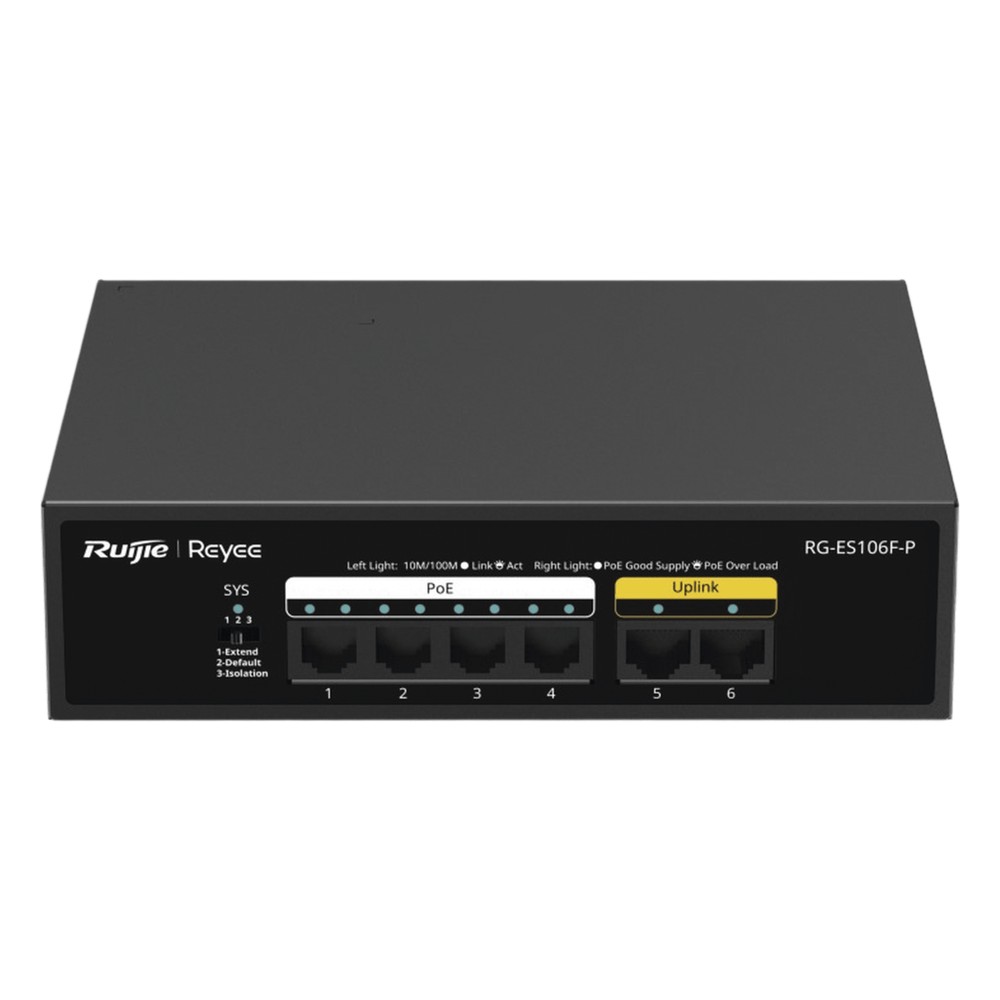 Switch PoE+ no Administrable, 6 Puertos 10 | Lecosys