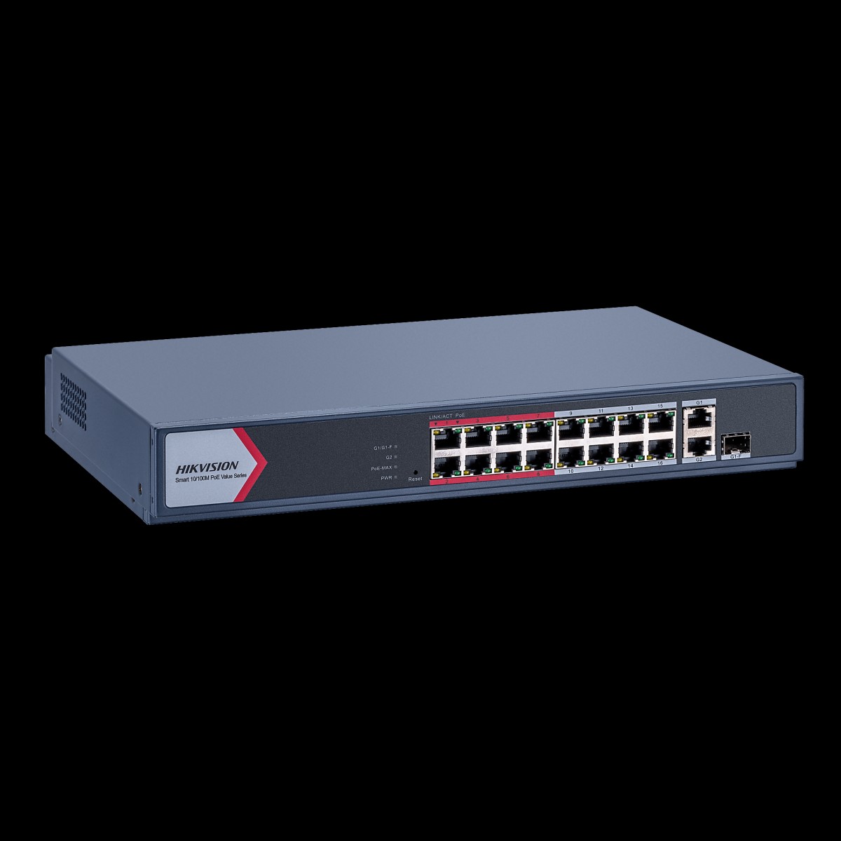 Switch PoE+ / Monitoreable / 16 Puertos 10/100 | LECOSYS