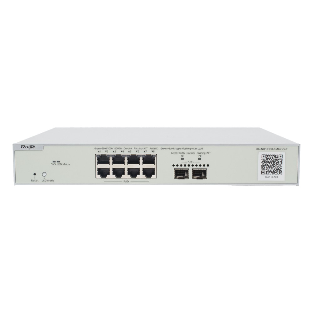Switch Multi-Gigabit PoE+ Capa 2 con 8 Puertos | LECOSYS