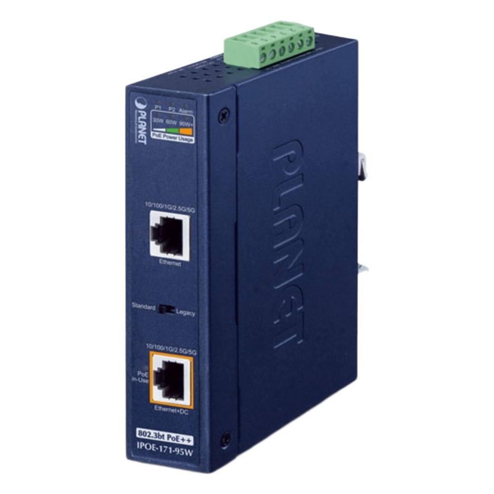 Inyector Industrial, Multi-Gigabit 802.3bt PoE++ | LECOSYS