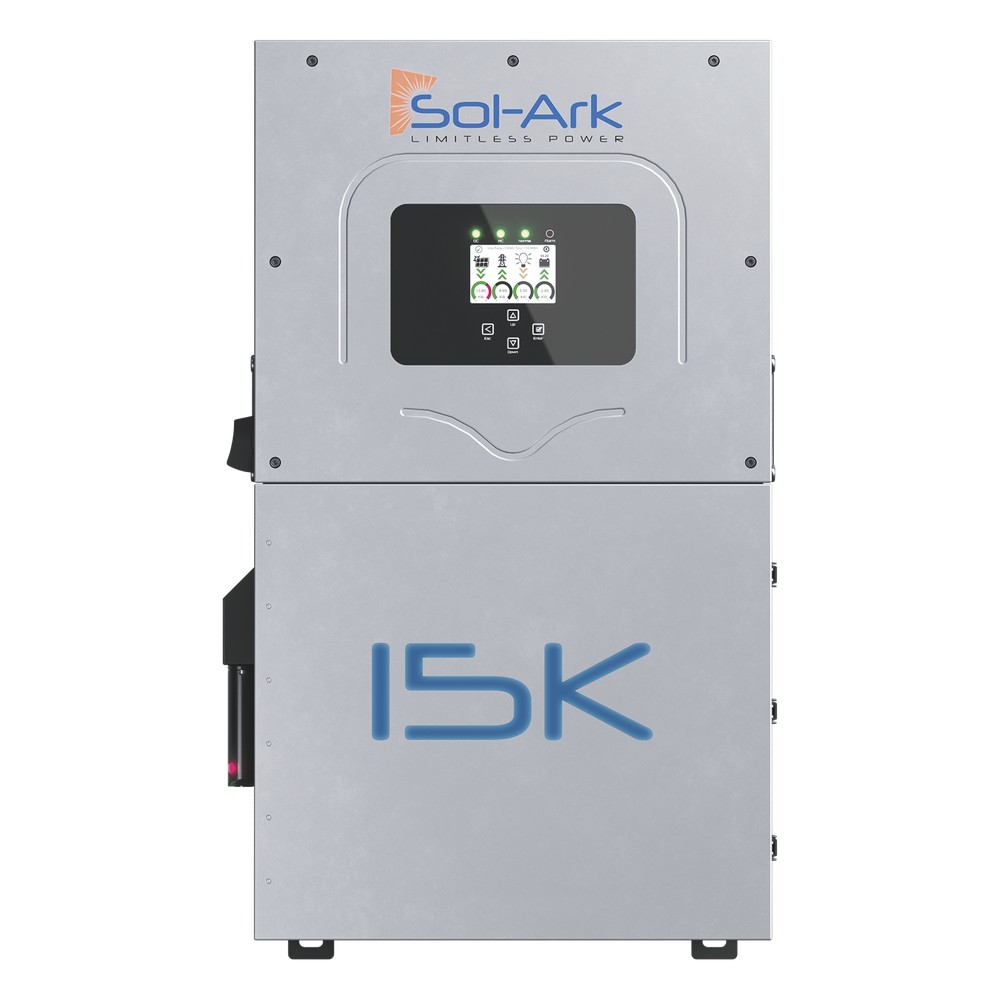 Inversor Hibrido SOL-ARK, 15 Kw, 220 Vcc, Fase Dividida, IP65, Entrada de Baterías a 48 Vcc
