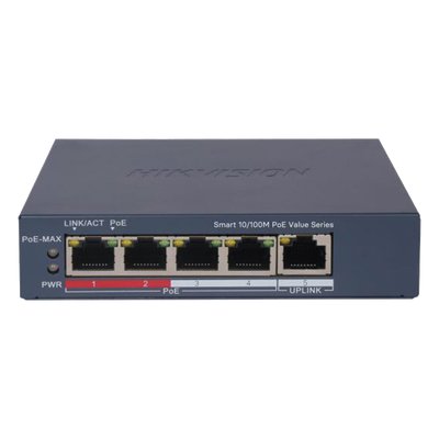 Switch PoE+ / Monitoreable / 4 Puertos 10/100 | LECOSYS