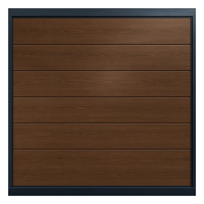 Puerta de Garage de Alta Calidad / Linea Central / Imitacion madera / oscura / 10x7 pies / AISLADA / Estilo Americana.