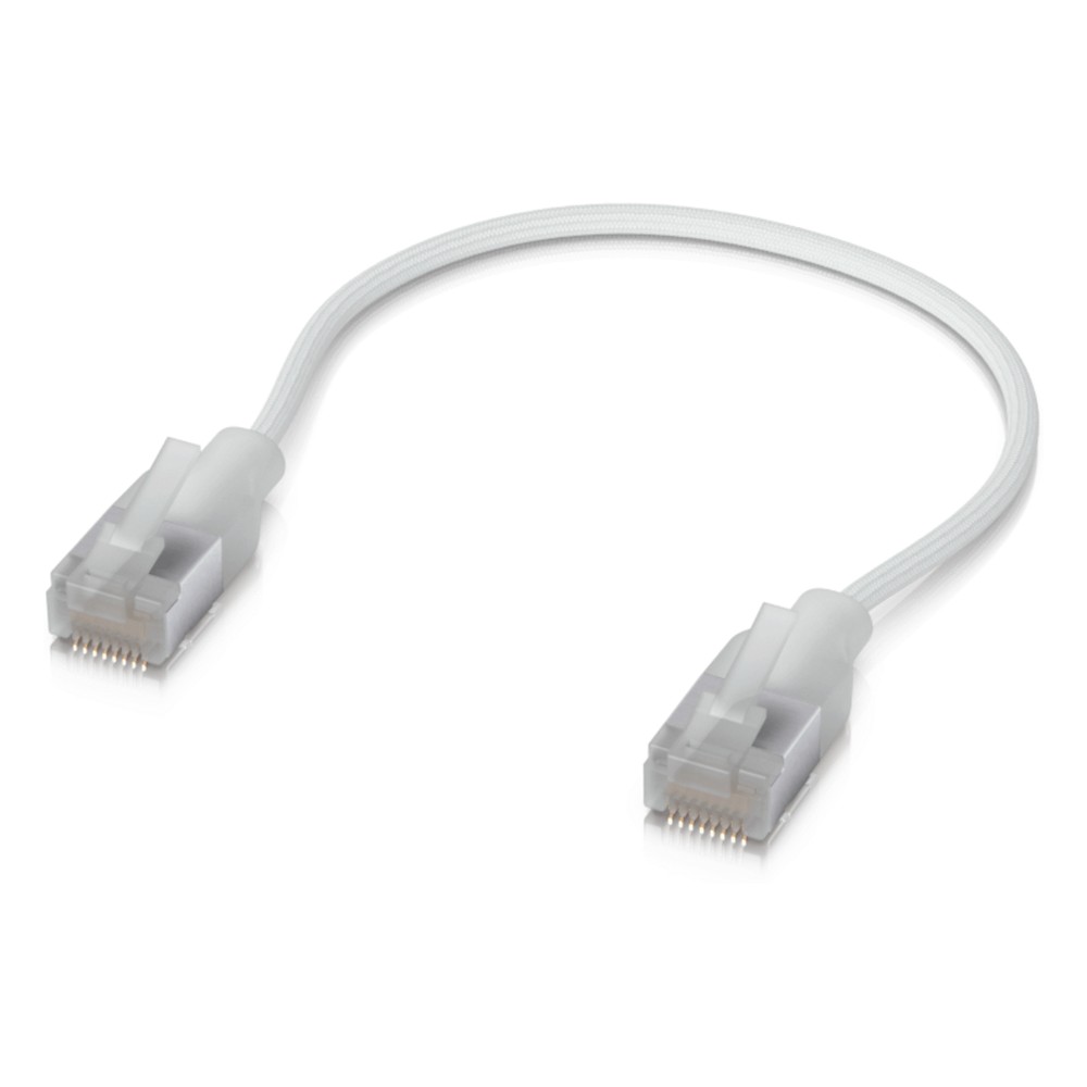 Patchcord UniFi Premium Cat6A de 15 cm (0.5 Pies), hasta 10G / Soporta hasta PoE+++ / Conector RJ45 Transparente para Me