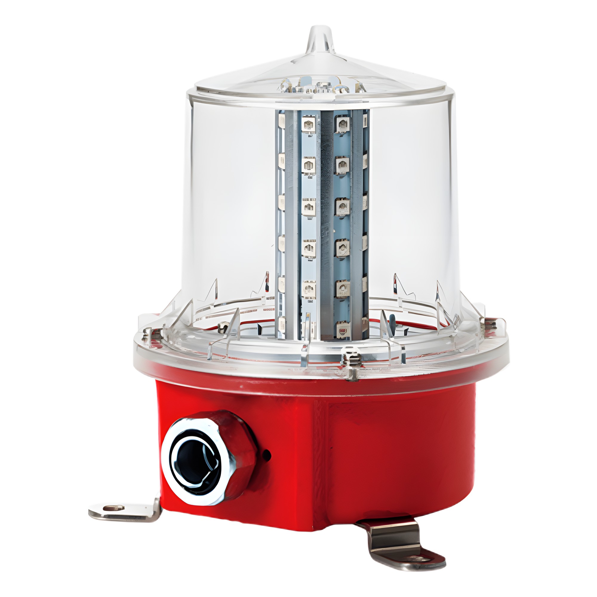 Luz de Obstrucción de Aviación LED de Baja Intensidad Tipo A Color Rojo, 110 VCA, Protección IP66 y Grado ICAO