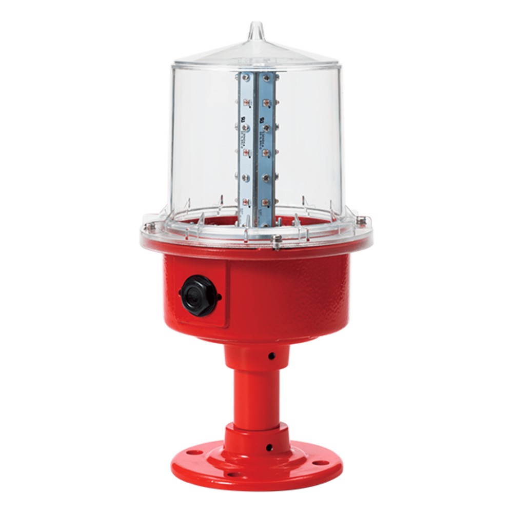 Luz de Obstrucción 24 VCD con Poste, de Aviación LED de Baja Intensidad (Tipo B), Certificación ICAO, Protección IP66 y 