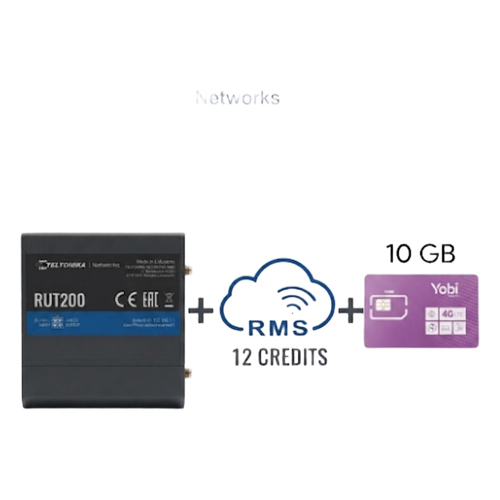 Router Teltonika LTE/4G RUT200 + 12 creditos | LECOSYS