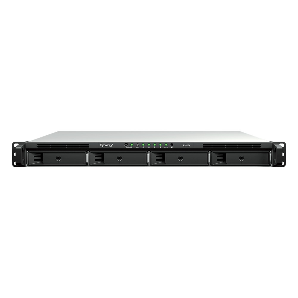 NAS Rackmount 4 Bahías / 1U 44 mm (1.73 in) / AMD Ryzen V1500B 4 Núcleos 2.2 GHz / 4GB DDR4 ECC SODIMM / 4x 1GbE RJ45 / 