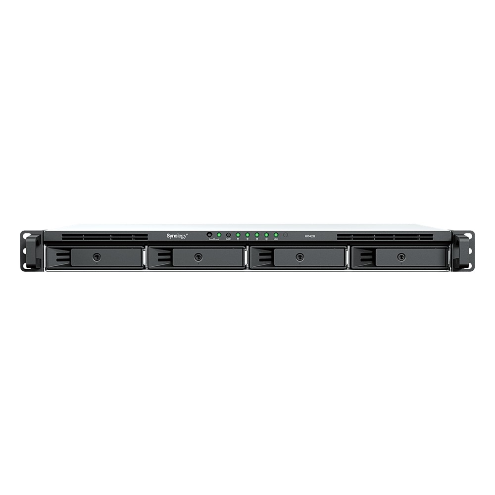 Unidad de Expansión RackStation / 1U 4 Bahías / SATA 3.5" y 2.5" Hot-Swap / Chasis Corto 290 mm (11.4 in) / Expansión en