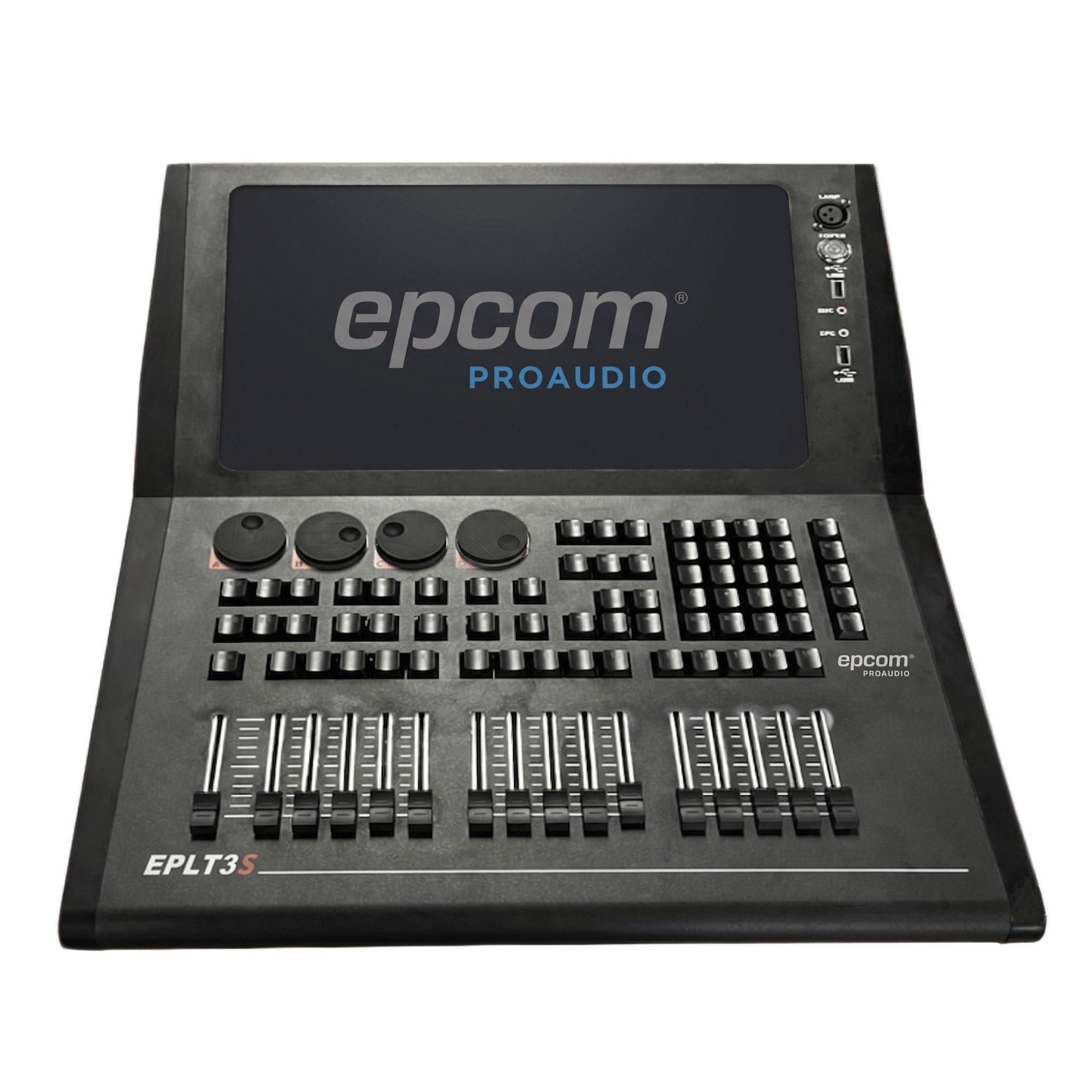 Consola de Control de Iluminación Profesional / 4 Universos DMX Nativo / 32 Universos Expandibles / 15 Faders de Reprodu