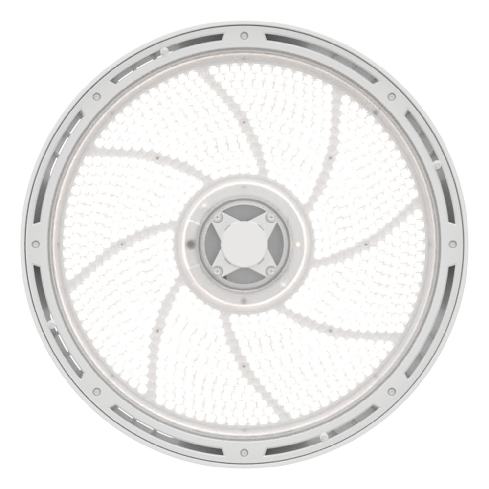 Luminaria LED High Bay Redonda REBL / 24,000-30,000 Lúmenes / Óptica Micro-Prisma Patentada / UGR Ultra Bajo / IK10 IP66