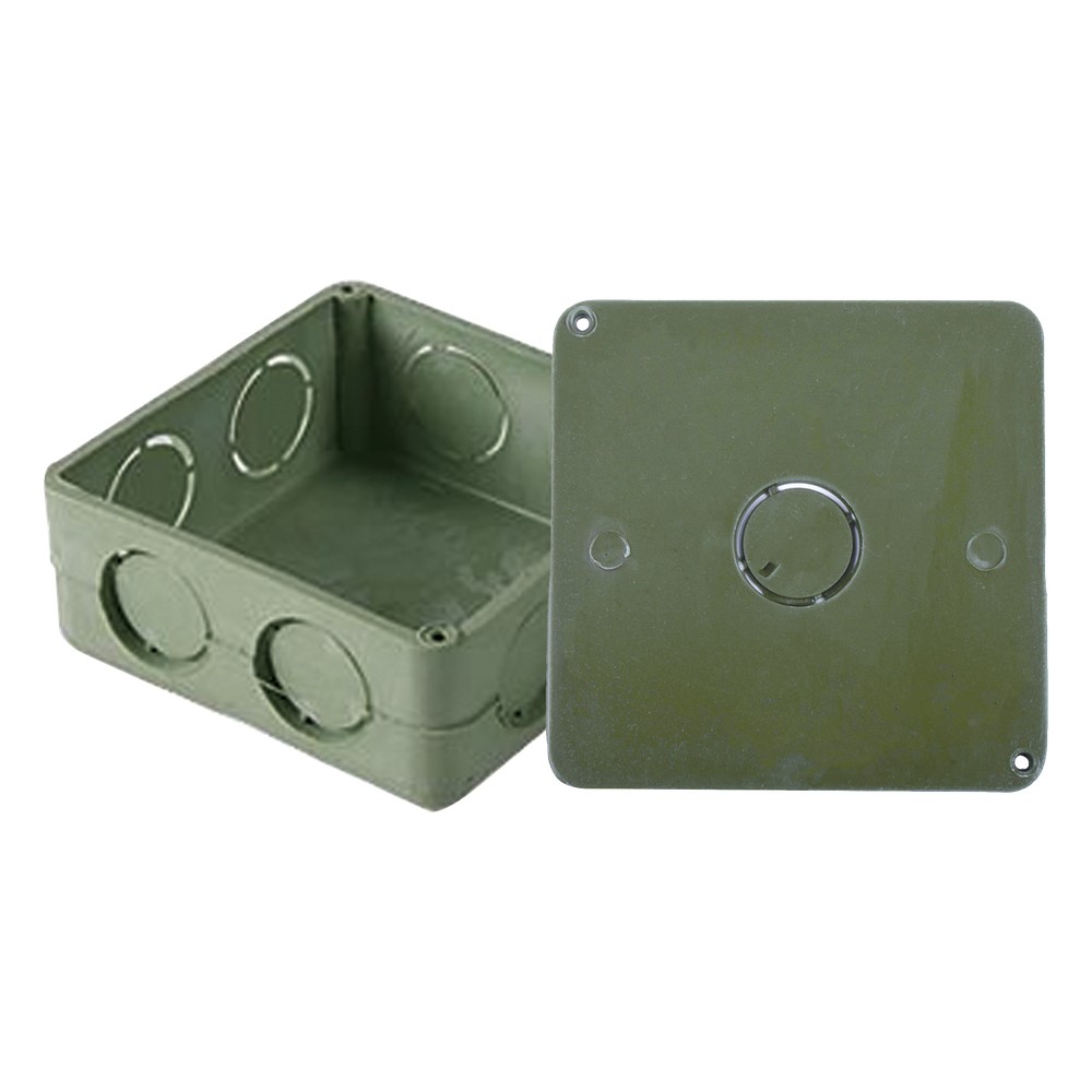 Caja Cuadrada y Tapa para Tubería PVC Conduit de 1".