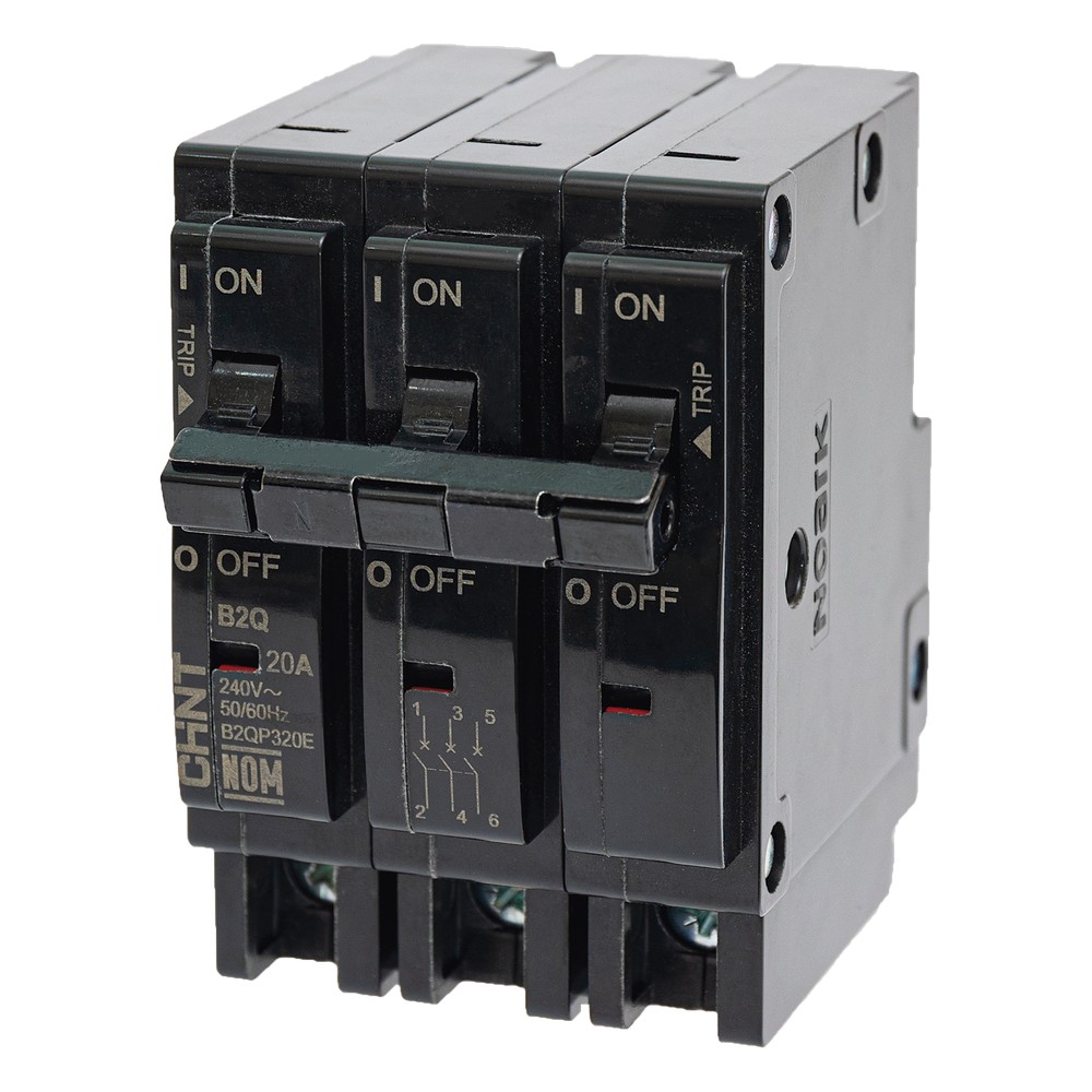 MCB - Interruptor Termomagnético Enchufable, Serie: B2Q, 3P, 40A, 240V  (SKU:1002299)