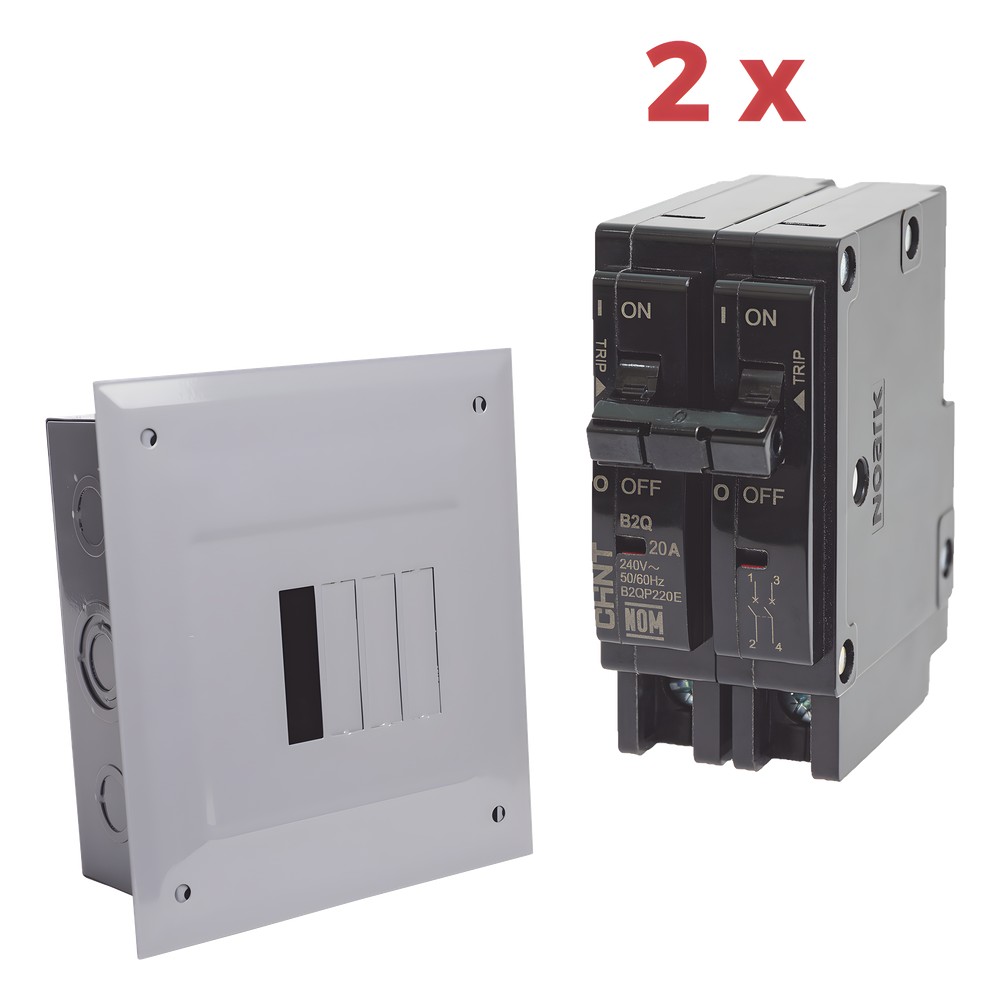 Kit Centro de Carga 4P para empotrar con 2 | LECOSYS