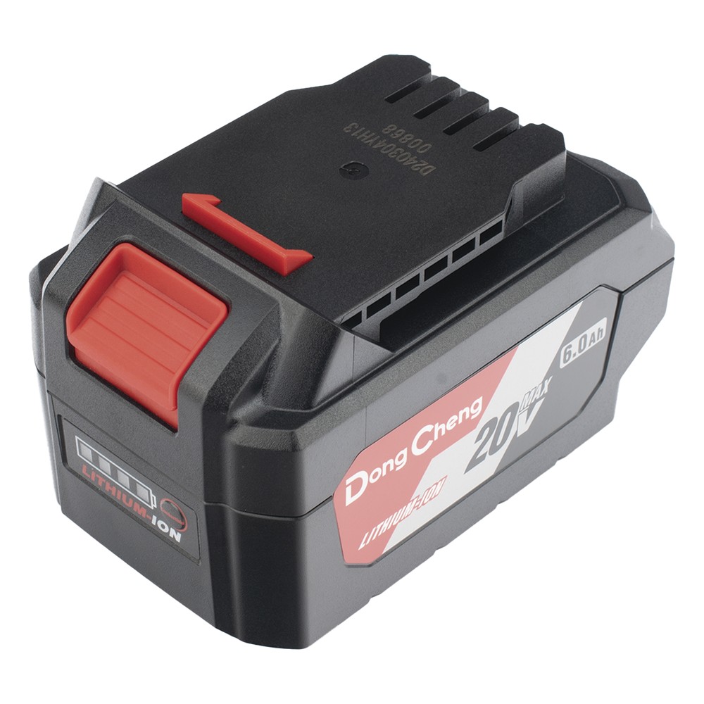 Batería de Litio 20V 6.0Ah / Indicador LED de Carga / Carcasa Reforzada / Compatible con Herramientas DONGCHENG 20V