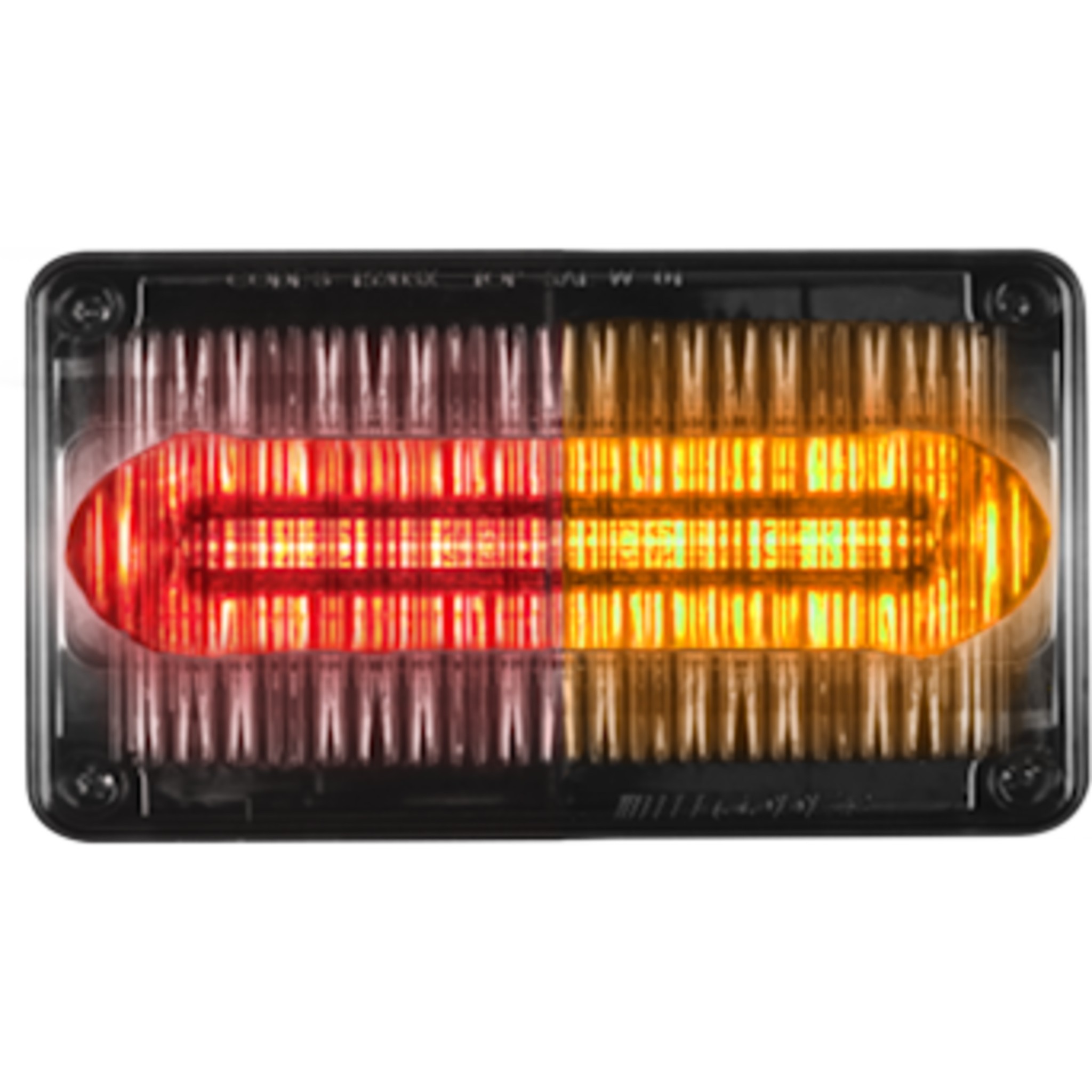 Luz Perimetral de 22 LED, 6 X 8.4 Pulgadas, Rojo/Ambar, Lente Transparente