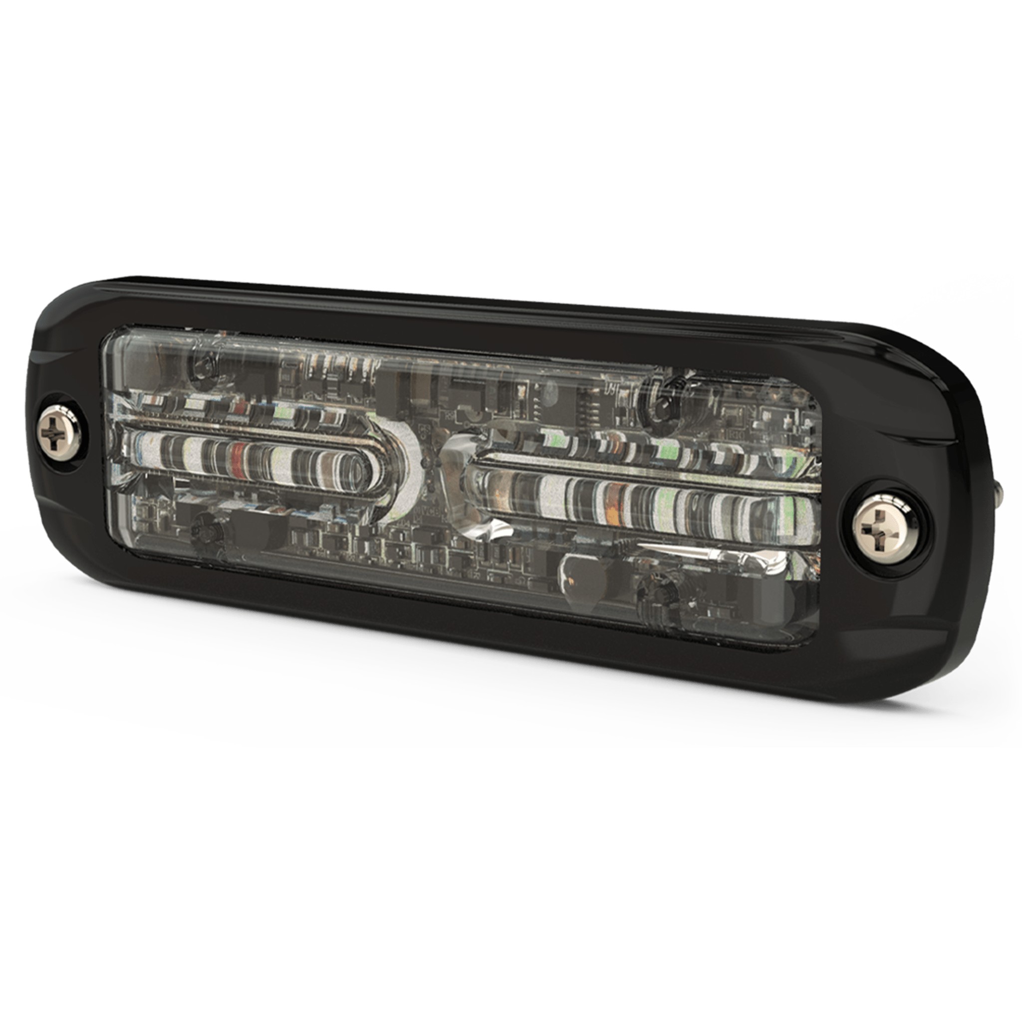 Lux Auxiliar de 12 LED, Rojo/Blanco, Lente Transaprente, Bisel Negro