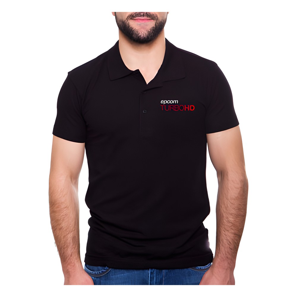 Playera Tipo Polo Color Negro epcom TURBOHD