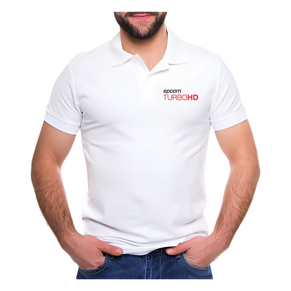 Playera Tipo Polo Color Blanco epcom TURBOHD