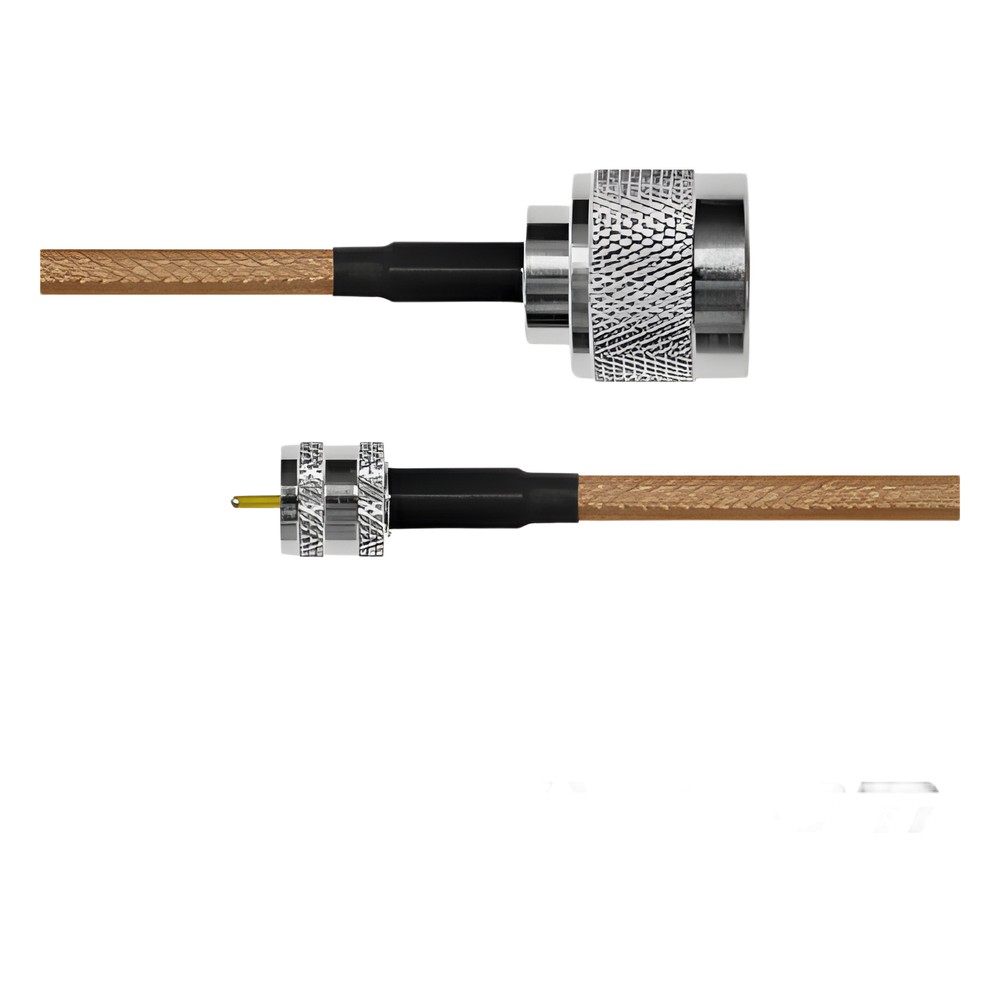 Cable RG142, con conectores N Macho / MINI UHF Macho.