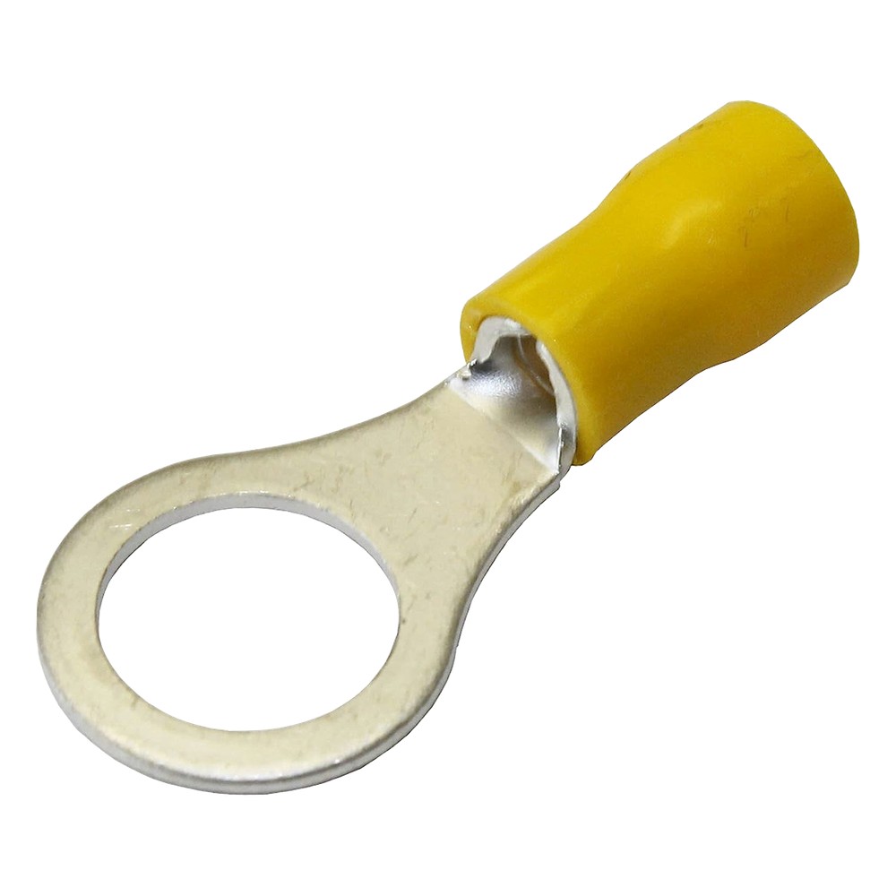 Terminal tipo ojo / 1 /  4" / 12 - 10 AWG / Amarillo / Paquete de 25 piezas.