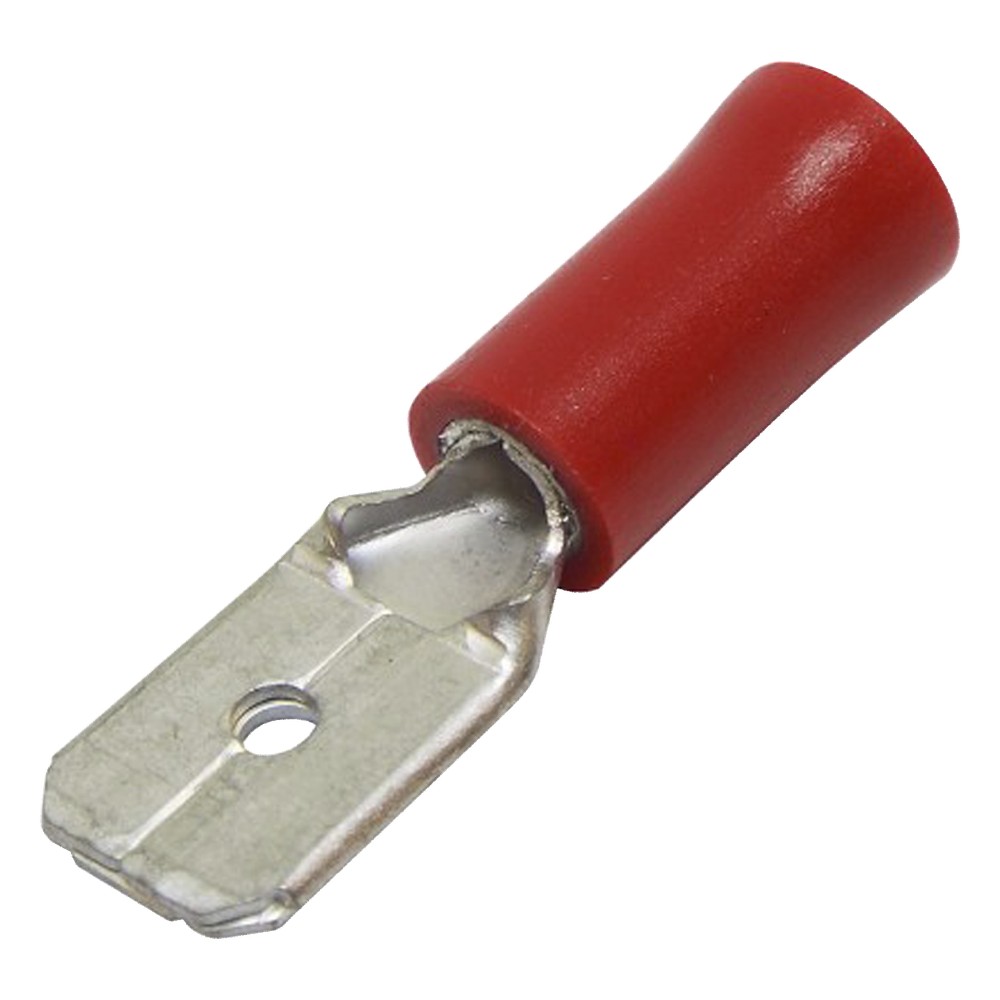 Terminal tipo macho aislada / 22 - 16 AWG / Rojo / Paquete de 25 piezas.