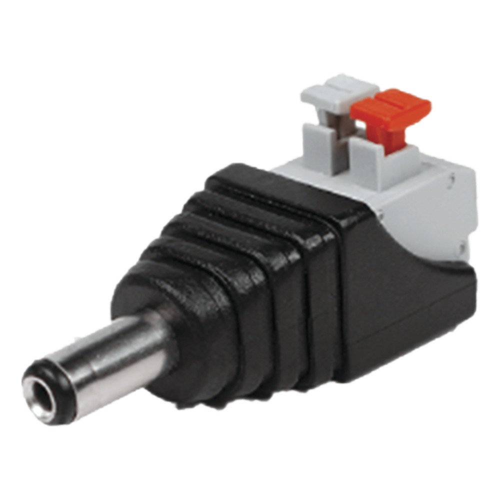 Adaptador Tipo Jack de 3.5 mm Macho Polarizado de 12 Vcc con Terminales de Presión