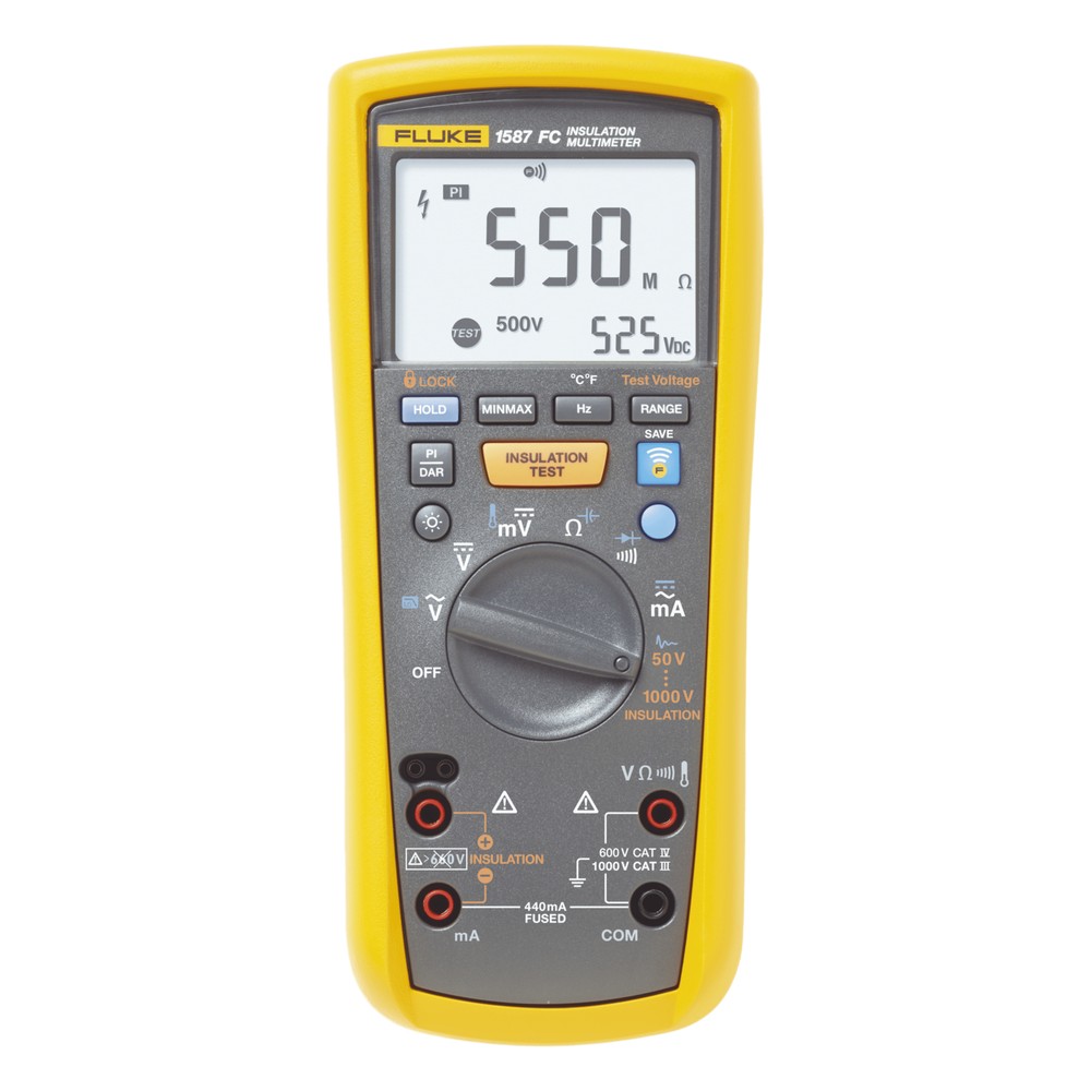 Multímetro de Aislamiento 0.01 M&Omega; - 2G&Omega; . Prueba de 50V - 1000V. Compatible con FLUKE CONNECT