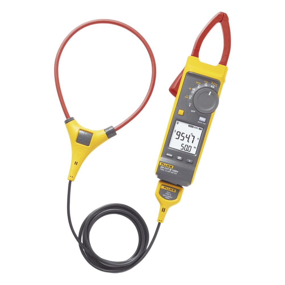 Pinza Amperimétrica de Corriente CC/CA de Verdadero Valor Eficaz con iFlex CAT III 1500 V. Ideal para Sistemas Solares, 