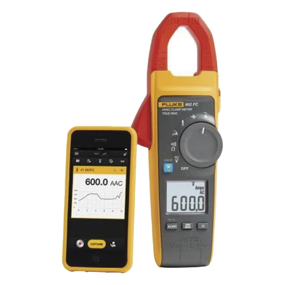 Amperímetro de Gancho RMS 600A Temp MA Capacitancia FlukeConnect