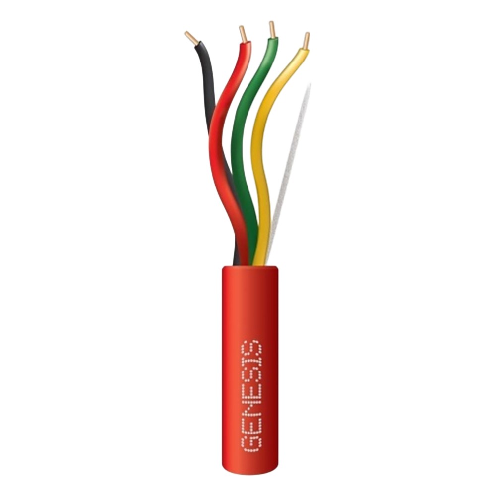 Bobina de 305 Metros (1000 Pies) de Alambre / 4 x 18 AWG / Riser / Tipo FPLR-CL3R / Resistente al Fuego / Color Rojo / P