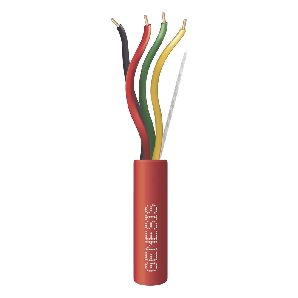 Carrete de 305 Metros (1000 Pies) de Alambre / 4 x 14 AWG / Riser / Tipo FPLR-CL3R / Resistente al Fuego / Color Rojo / 