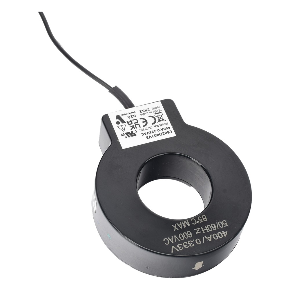 Transductor de corriente de núcleo sólido con salida en voltaje, 400 A, para monitoreo de energía y registro de datos