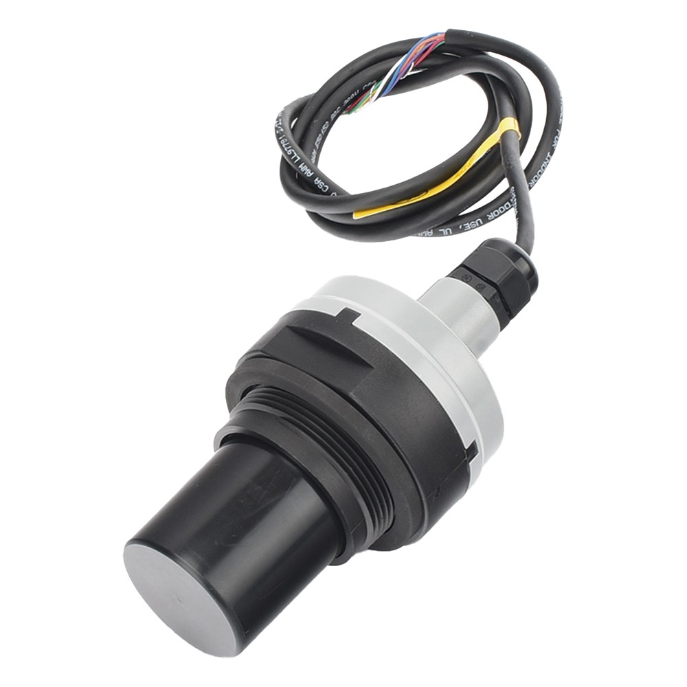 Sensor de nivel ultrasónico sin contacto, alcance de 5.5 m (18 ft), salida 4-20 mA y 4 relés SPST programables, IP68