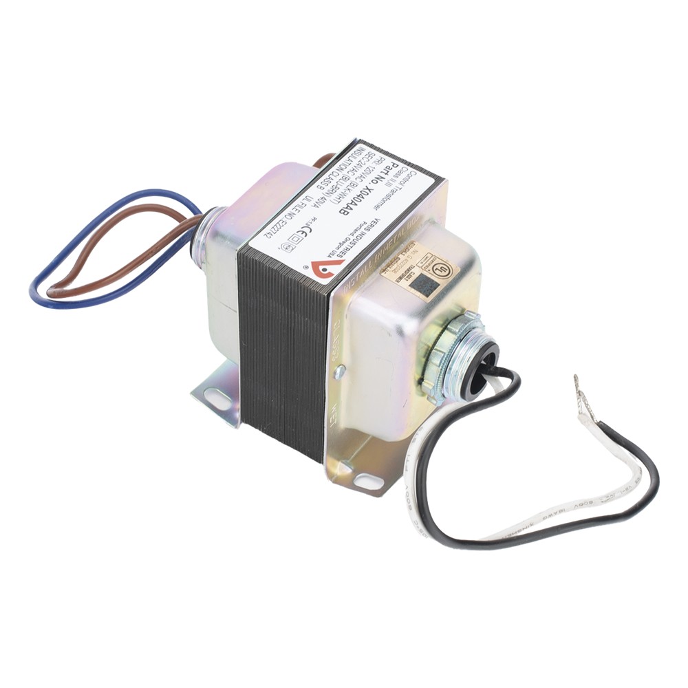 Transformador de Control / Primario 120 VCA / Secundario 24 VCA / 40 VA / Protección Inherente / Clase 2 / 2 Hubs Roscad