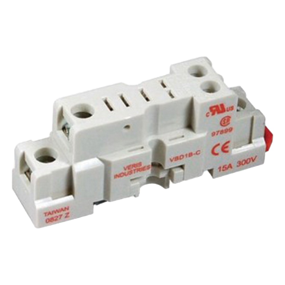 Base tipo socket para relevador SPDT, montaje en riel DIN o lateral, terminales con protección al tacto