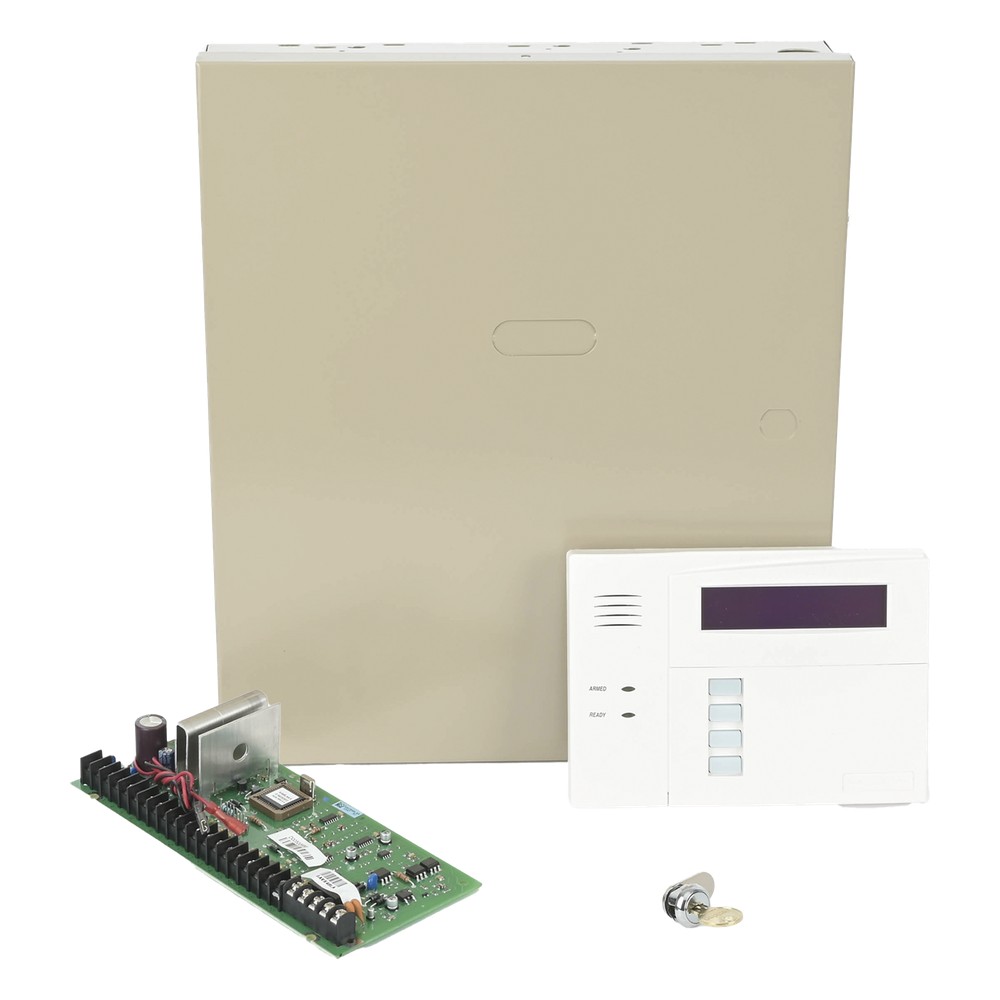 Panel de control de intrusión de hasta 48 zonas con teclado alfanumérico y receptor inalámbrico integrado, compatible co