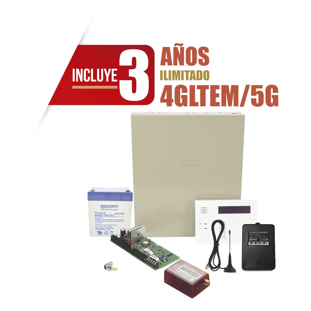 Kit de panel de alarma con 8 zonas cableadas | LECOSYS