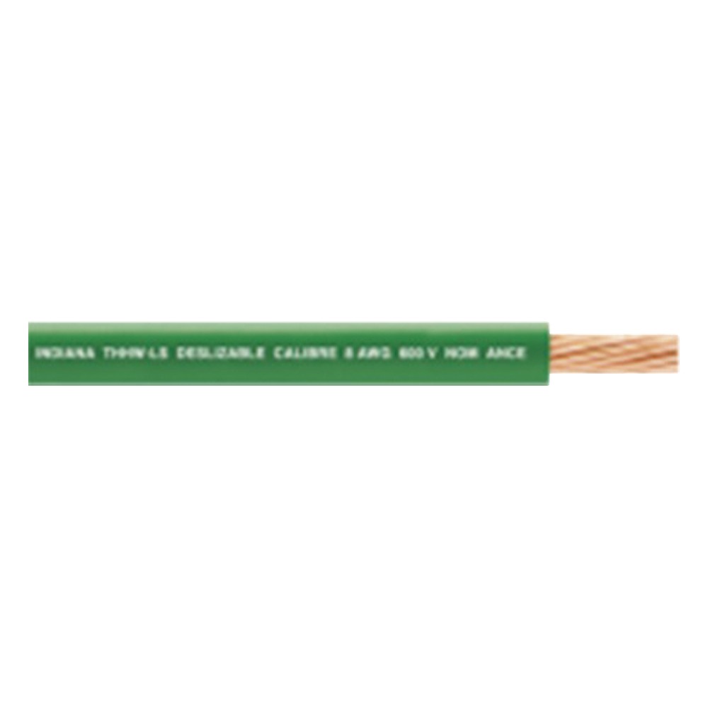 Cable Eléctrico 16 AWG Color Verde, Conductor de Cobre Suave Cableado. Aislamiento de PVC, Auto-Extinguible. Bobina de 1