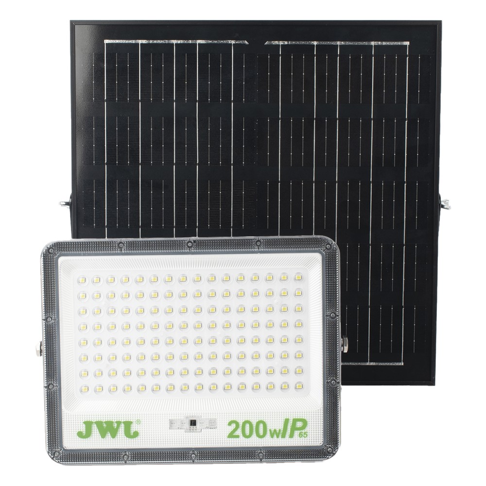 Reflector de 200 W con Panel Solar  /  Batería 3.2  V CD / T.C.C. 6 500 K / IP65.