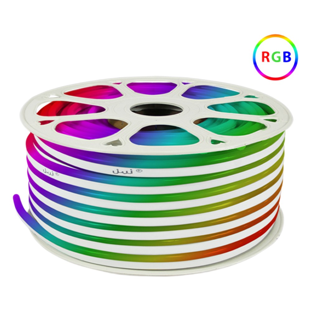 Manguera Luminosa LED Neón RGB / 50 Metros / IP65 Interior-Exterior / Corte Cada 100 cm / 300W Máximo / 120° Ángulo de L