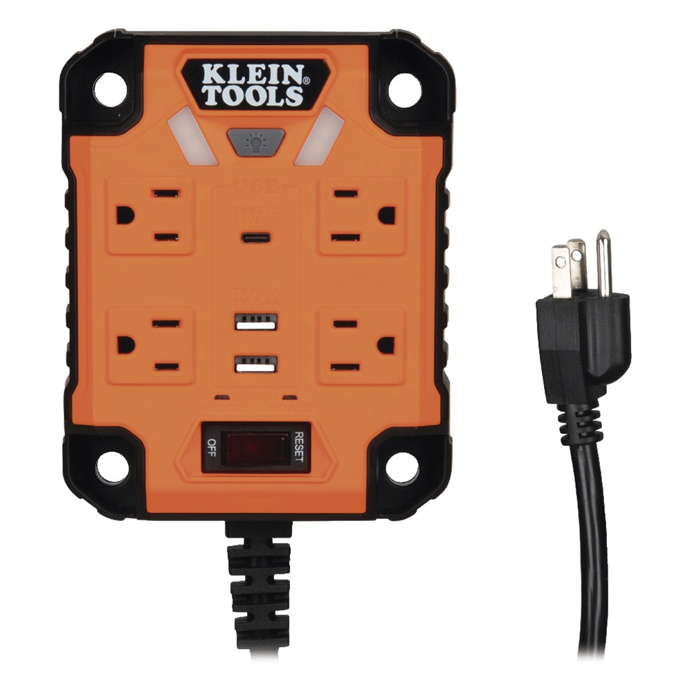 Multicontacto Powerbox 1, con 4 Salidas 120 Vca, 2 USB-A / 1 USB-C, Luces LED Integradas y Soporte Magnético