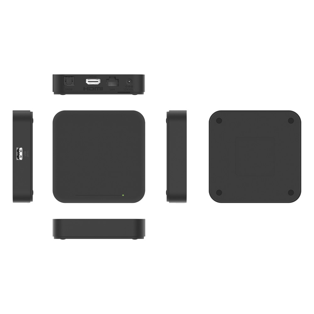 TV Box Android UHD, Compatible con Google TV , Conexión WiFi en 2.4 y 5 GHz, Puerto LAN RJ45, Puerto  HDMI.