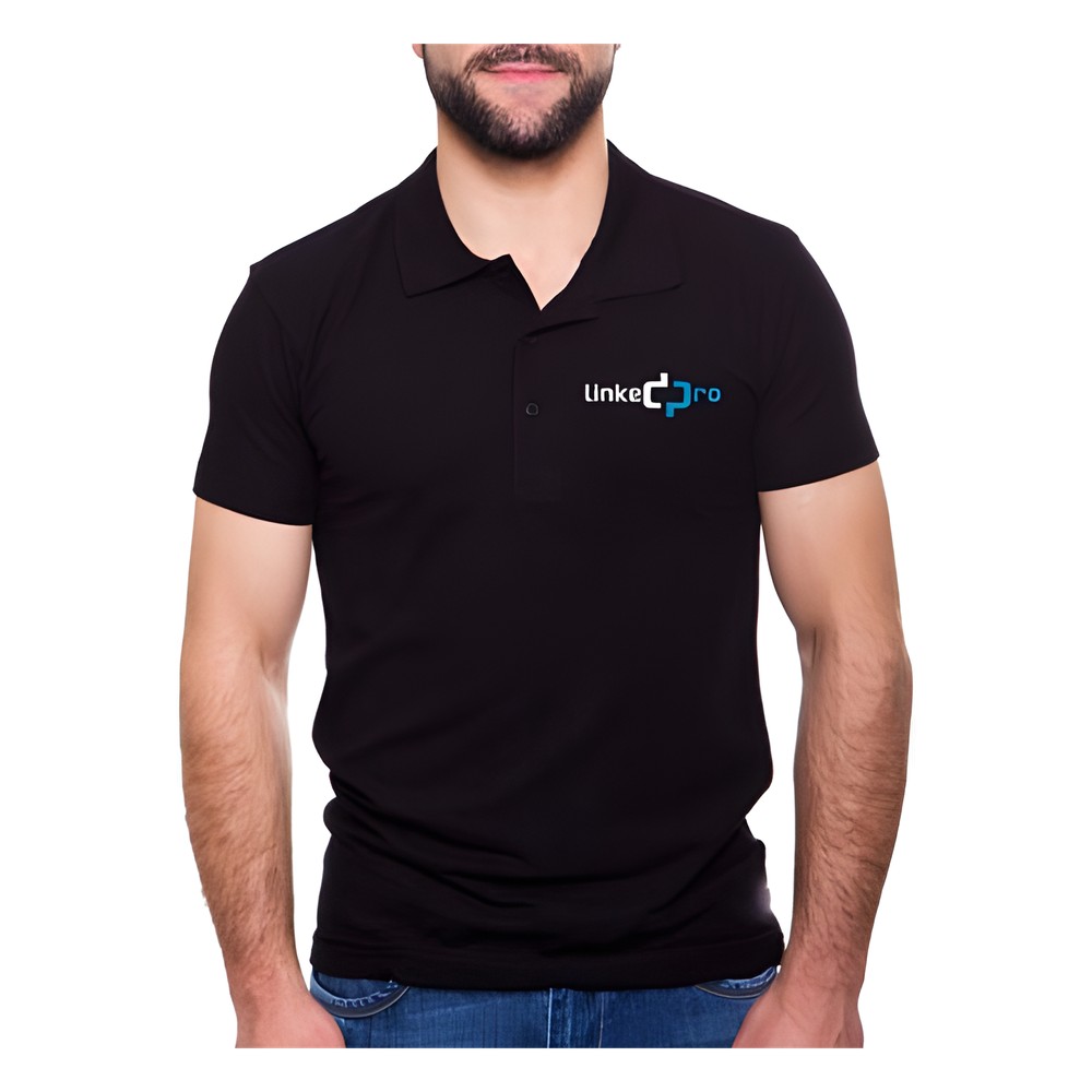 Playera Tipo Polo Color Negro LinkedPRO | Lecosys