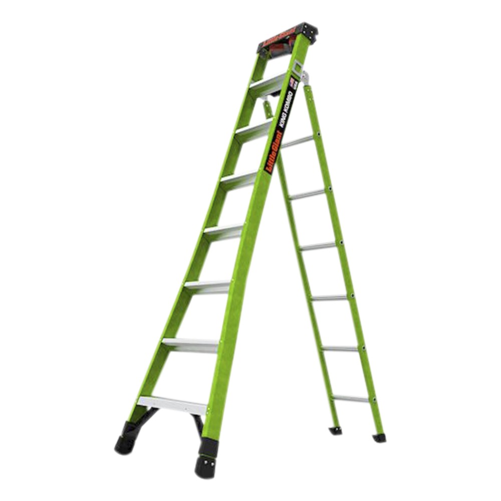 Escalera de Tijera 3 en 1 de 2.44 Metros, Fibra de Vidrio (SKU13908-001). Hecha en E.U.A. (Versión 2.0)