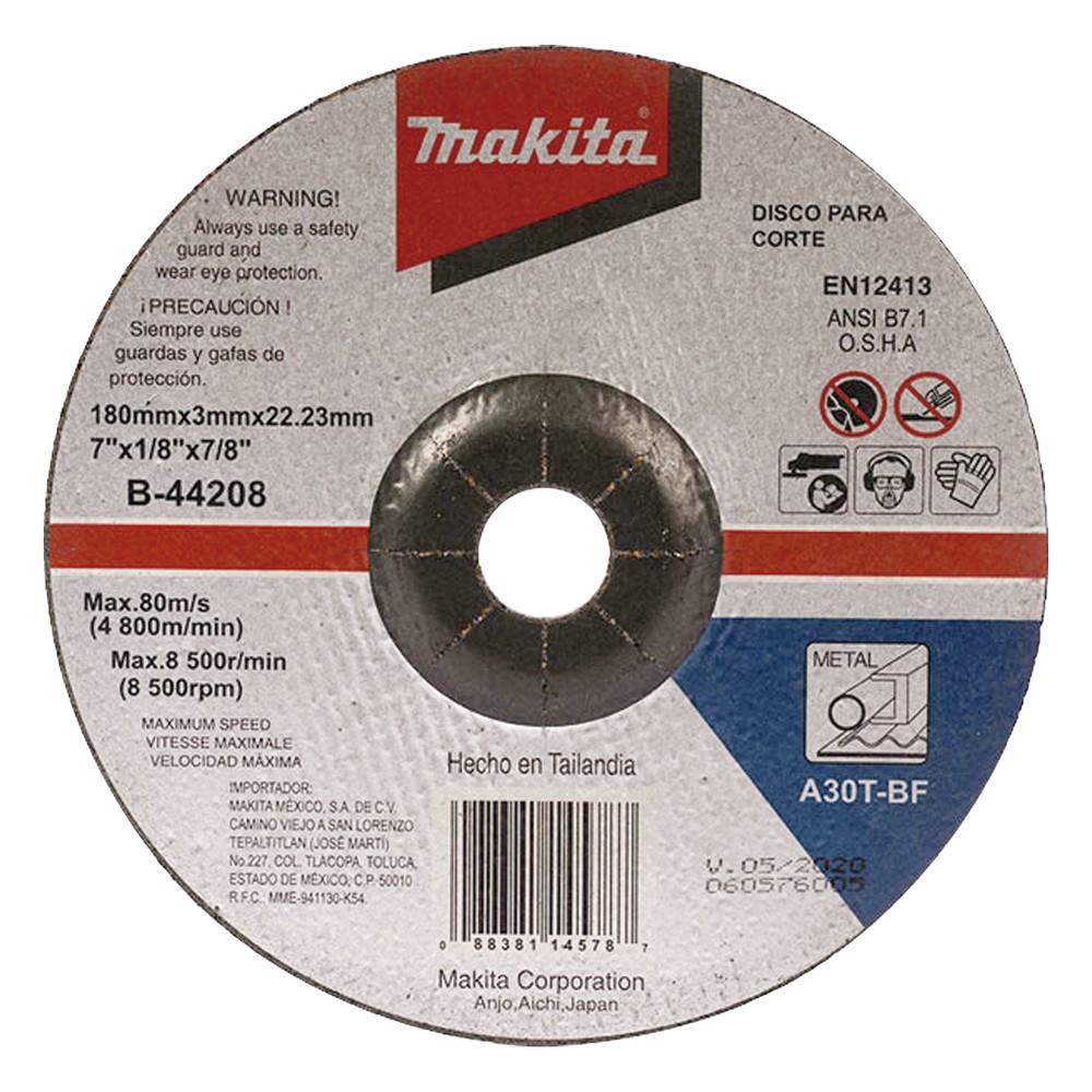 Disco de corte para metal de 7"