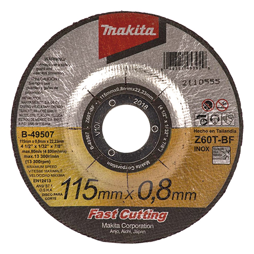 Disco 4 1/2"/ Inox y Acero  / Corte Rápido