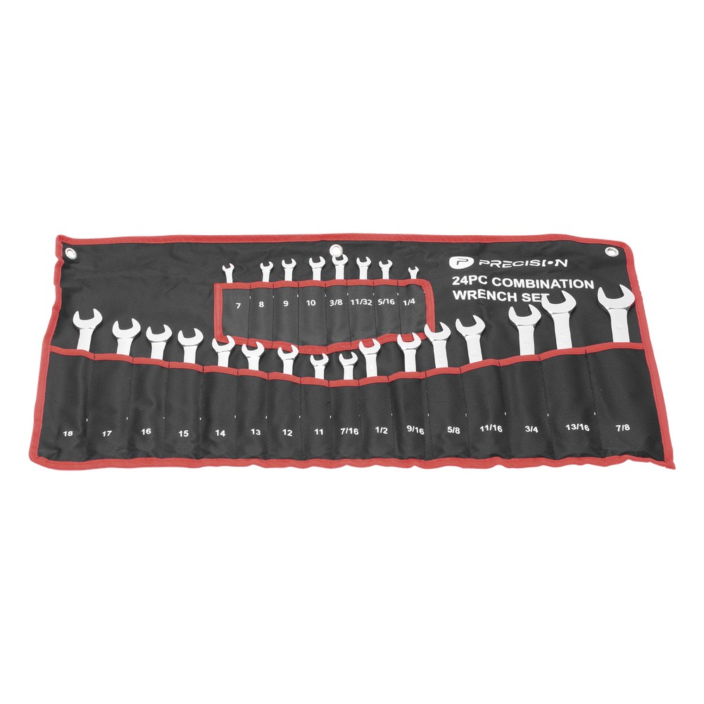 Juego de 24 Llaves Combinadas Métricas e Inglesas con Estuche.